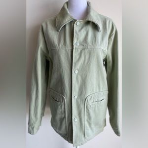 VINTAGE 60s CONTACT SLACKS by MILLER SNAP FRONT 2 POCKET SAGE GREEN JACKET SZ 40